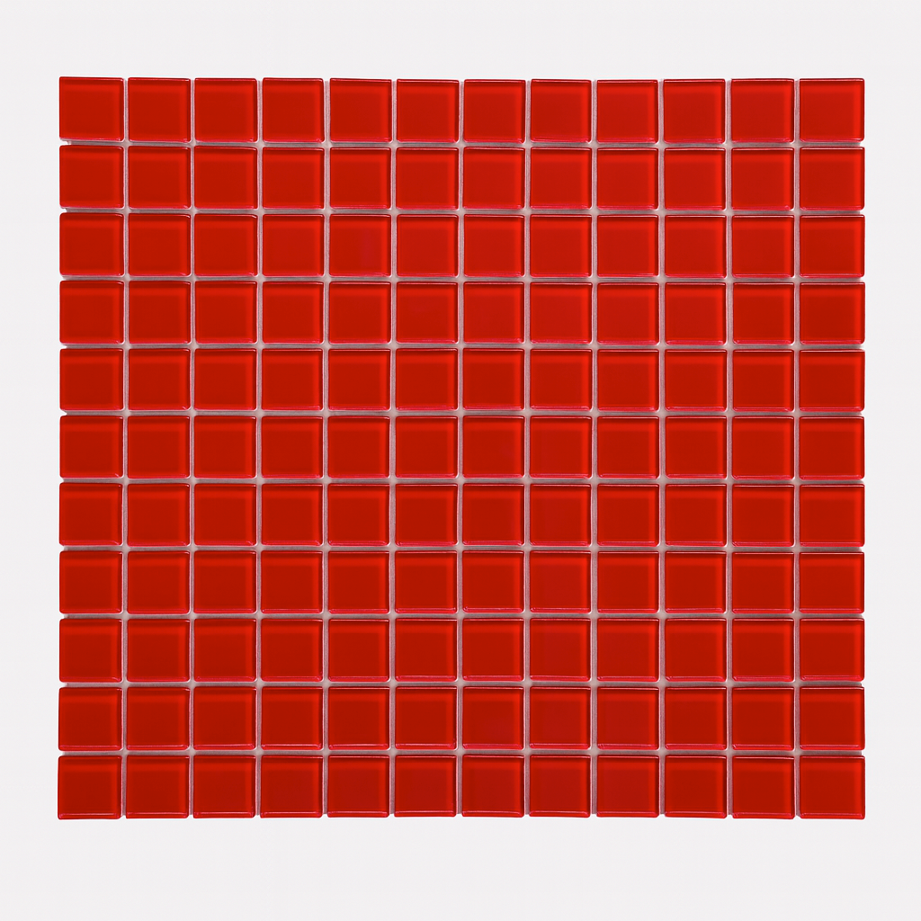Mosaico Malla de Vidrio Rosso 30x30
