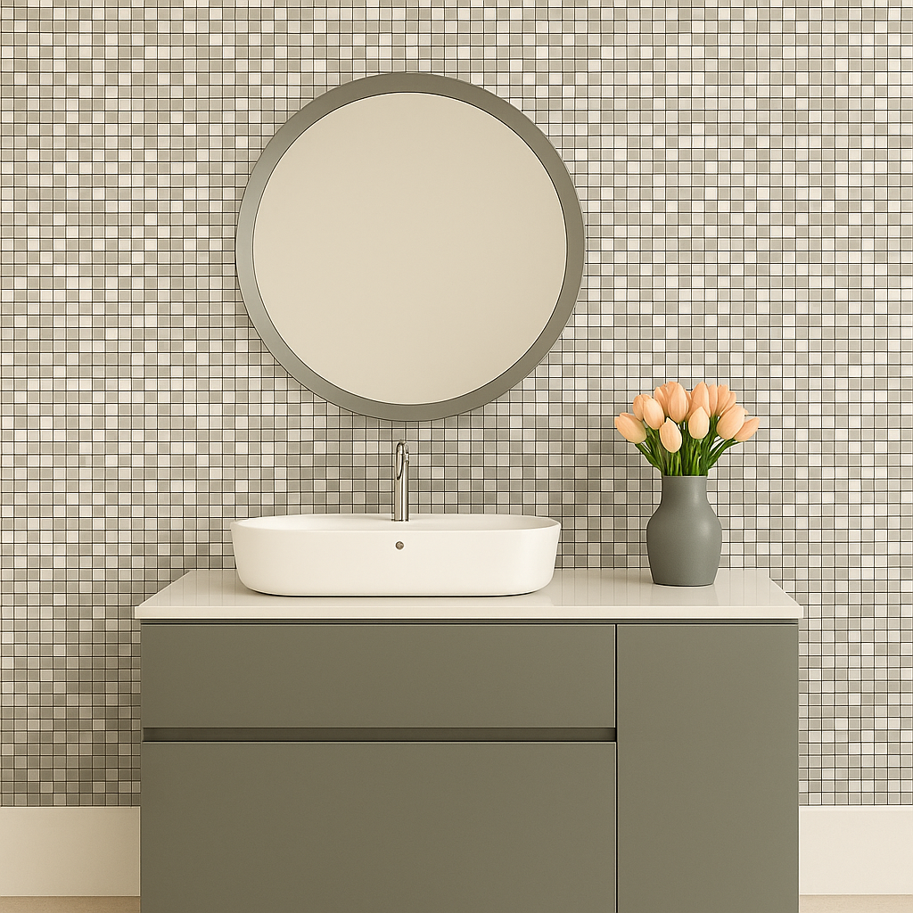 Mosaico Autoinstalable Aluminio Chip 30x30 cm