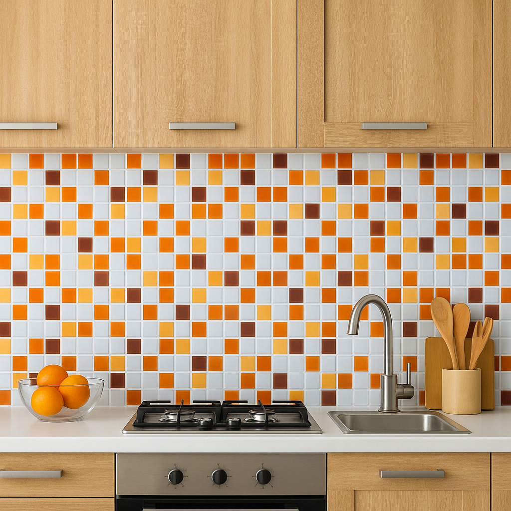 Mosaico Malla de Vidrio Ocre 30x30