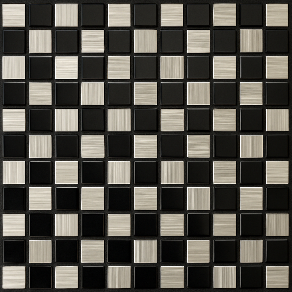 Mosaico Autoinstalable Aluminio Vidrio Deep Black 30x30 cm