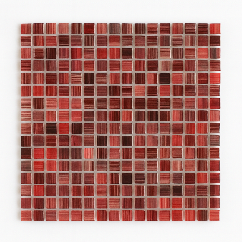 Mosaico Malla Vidrio Belize Rojo 30x30