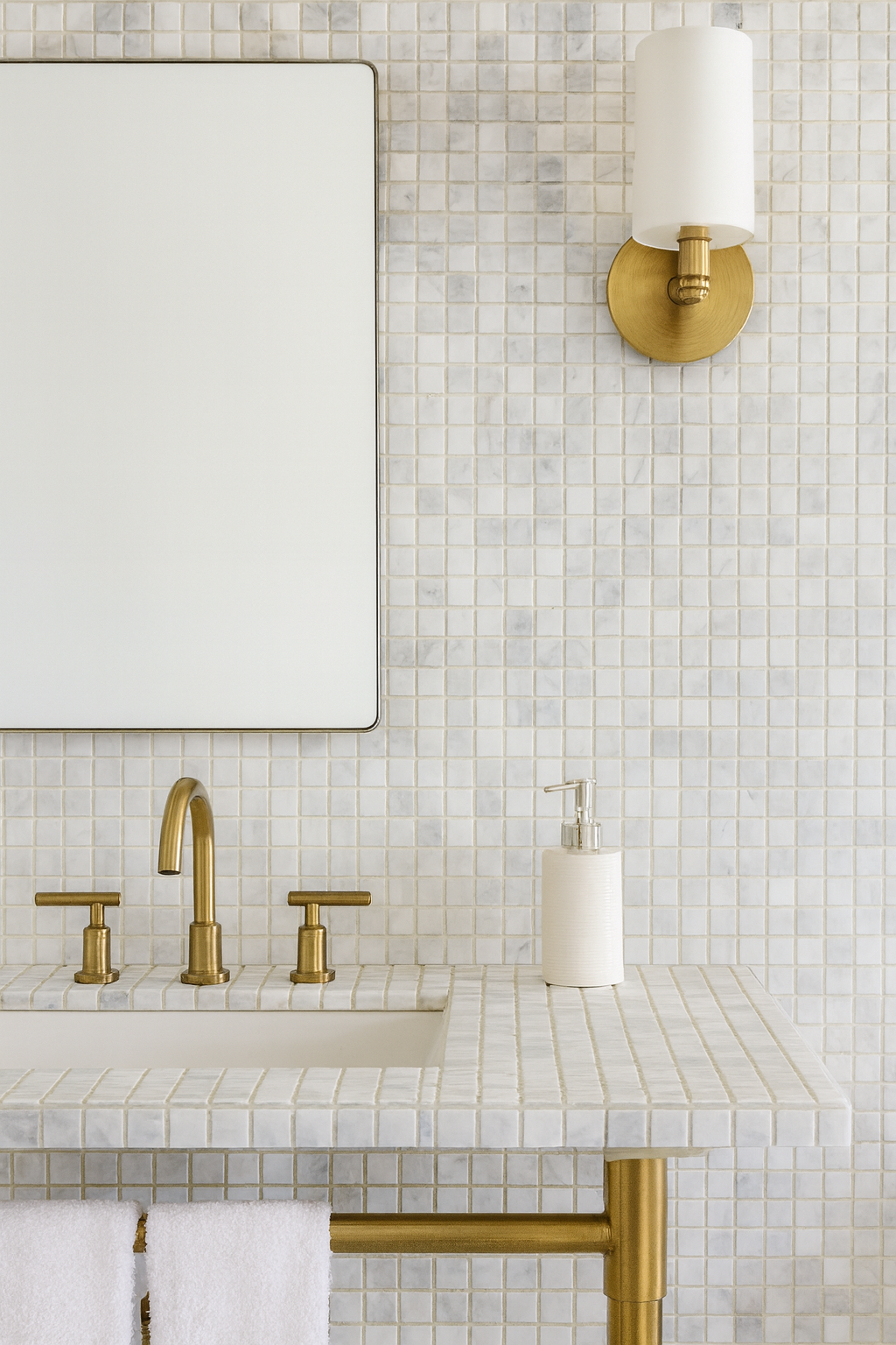 Mosaico Marmol Carrara 30x30