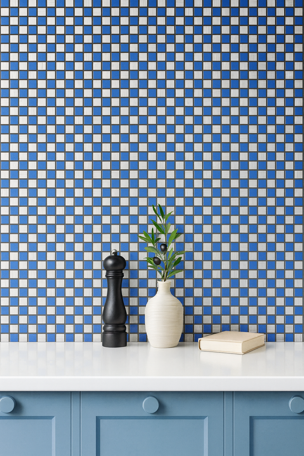 Mosaico Autoinstalable Aluminio Vidrio Deep Blue 30x30 cm