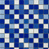 Mosaico Vidrio Brillante Blue + White 30x30 cm