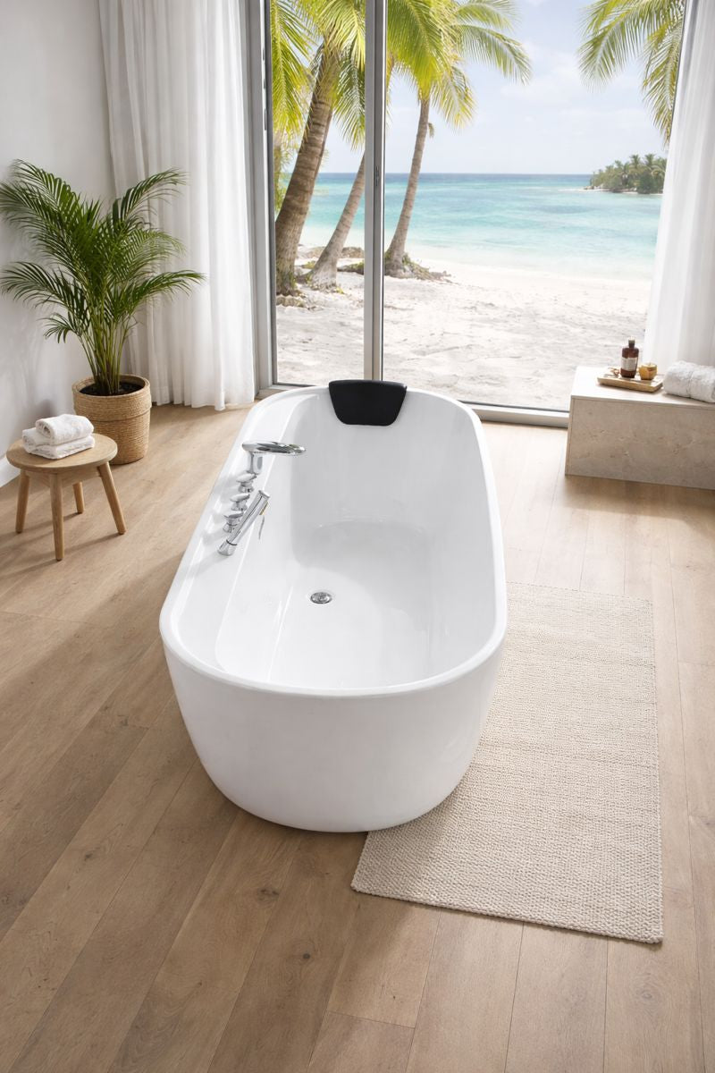 Tina Isla Premium 170x80 | Con Grifería y Almohada – El Lujo Completo