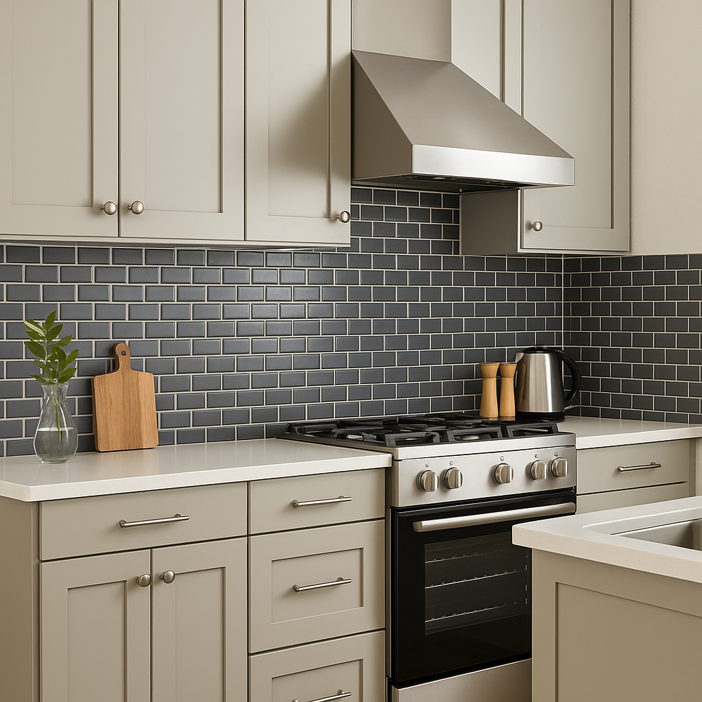 Mosaico Cerámica Biselada Gris Mate 30x30