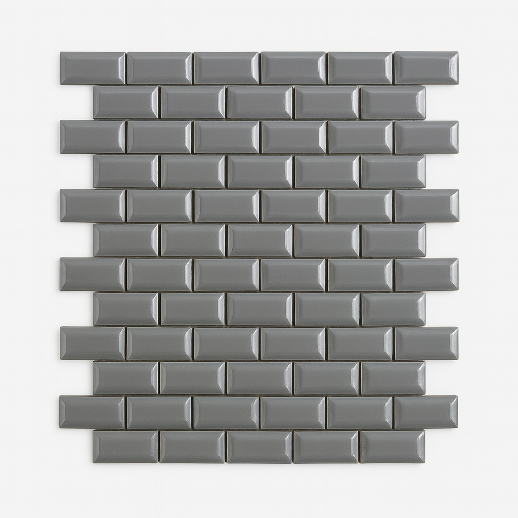 Mosaico Cerámica Biselada Gris Mate 30x30