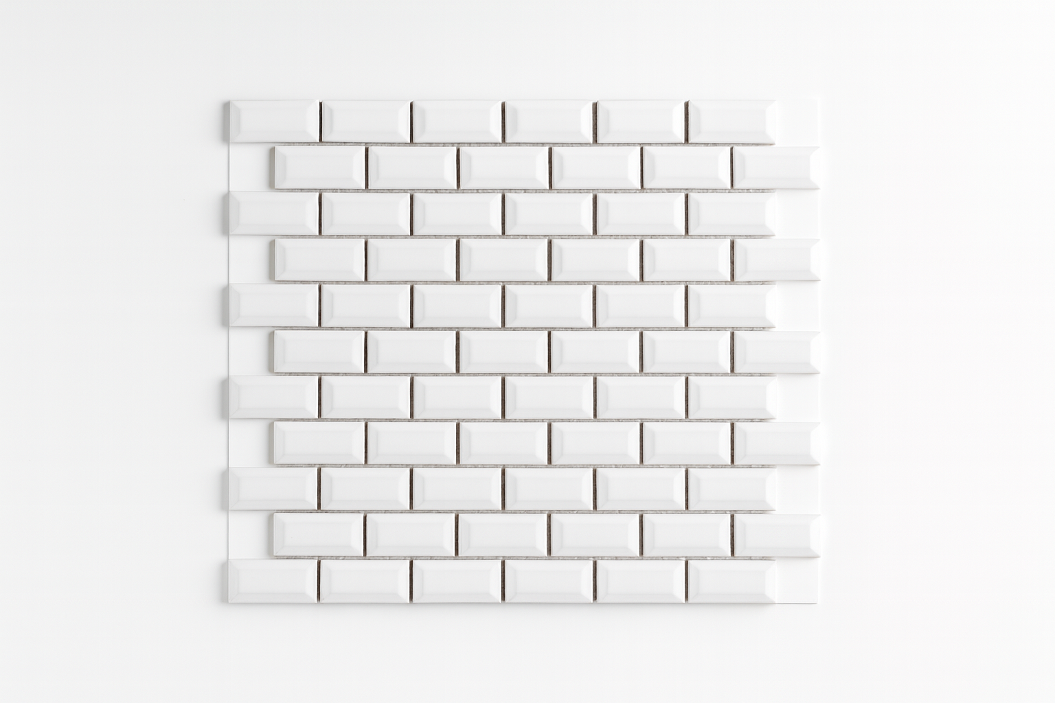 Mosaico Cerámica Biselada Blanca Mate 30x30