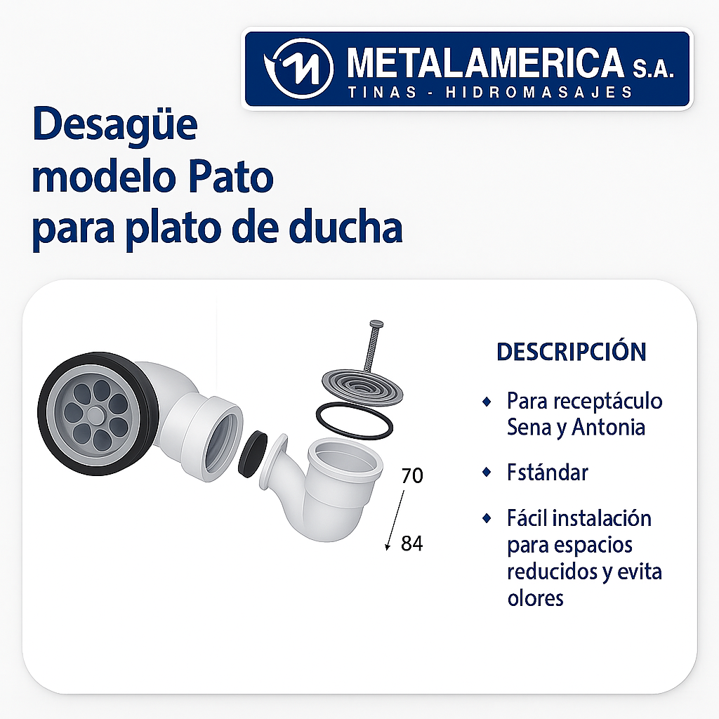 Desague Para Receptáculo Tipo Pato ( Receptáculo Sena y Antonia )