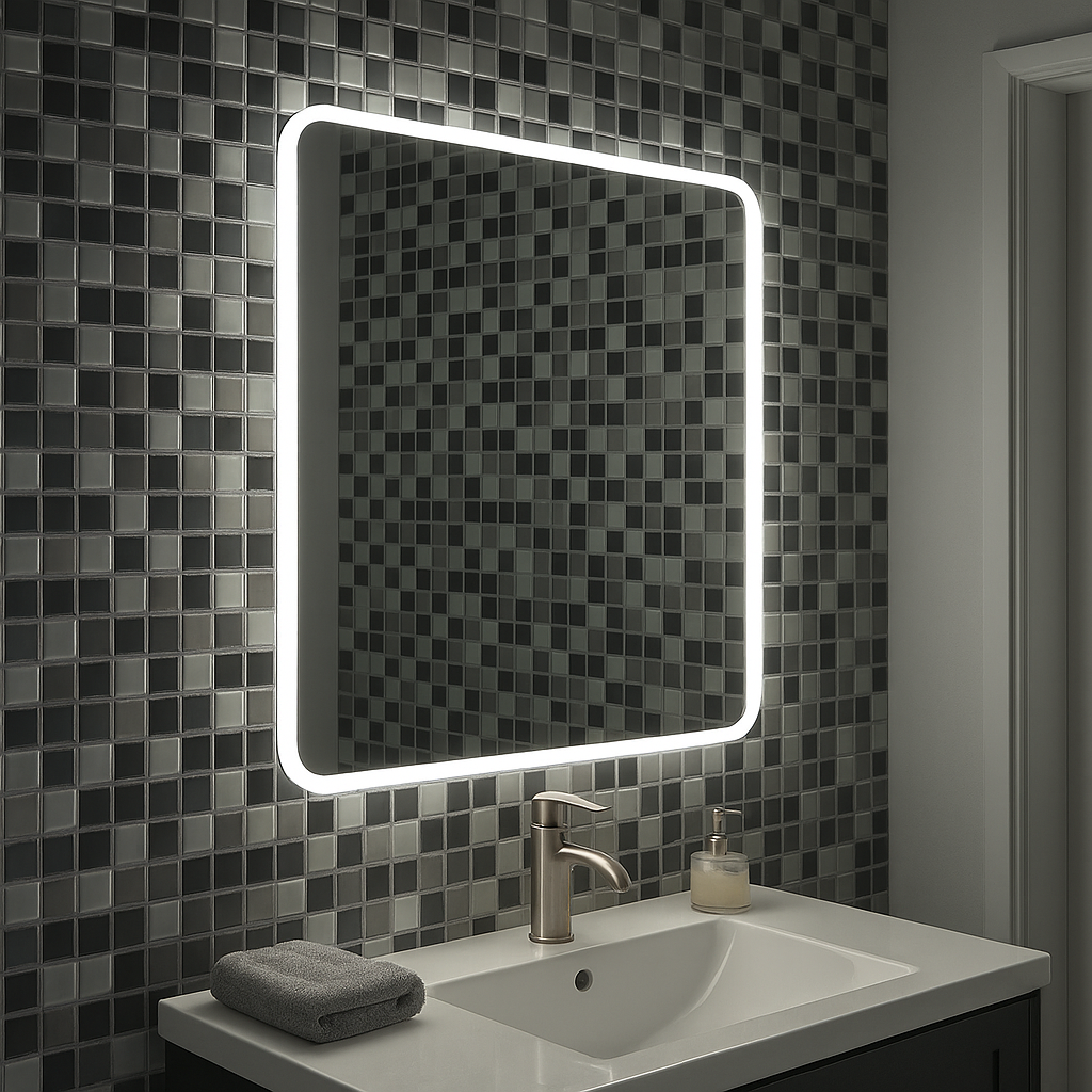 Mosaico Vidrio Brillante Gris 30x30 cm