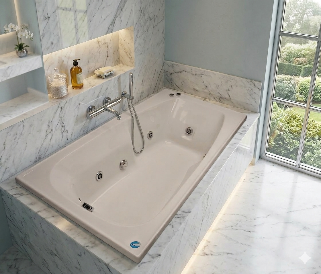 Tina de Hidromasaje Sea 183x90 cm – 7 Jets de Relajación Premium