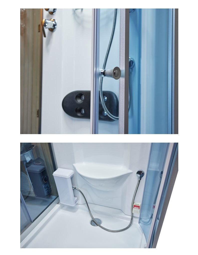 Home Spa Puyehue Pro Cabina Dual de Sauna Seco Tradicional y Baño Turco con Hidromasaje para Pies