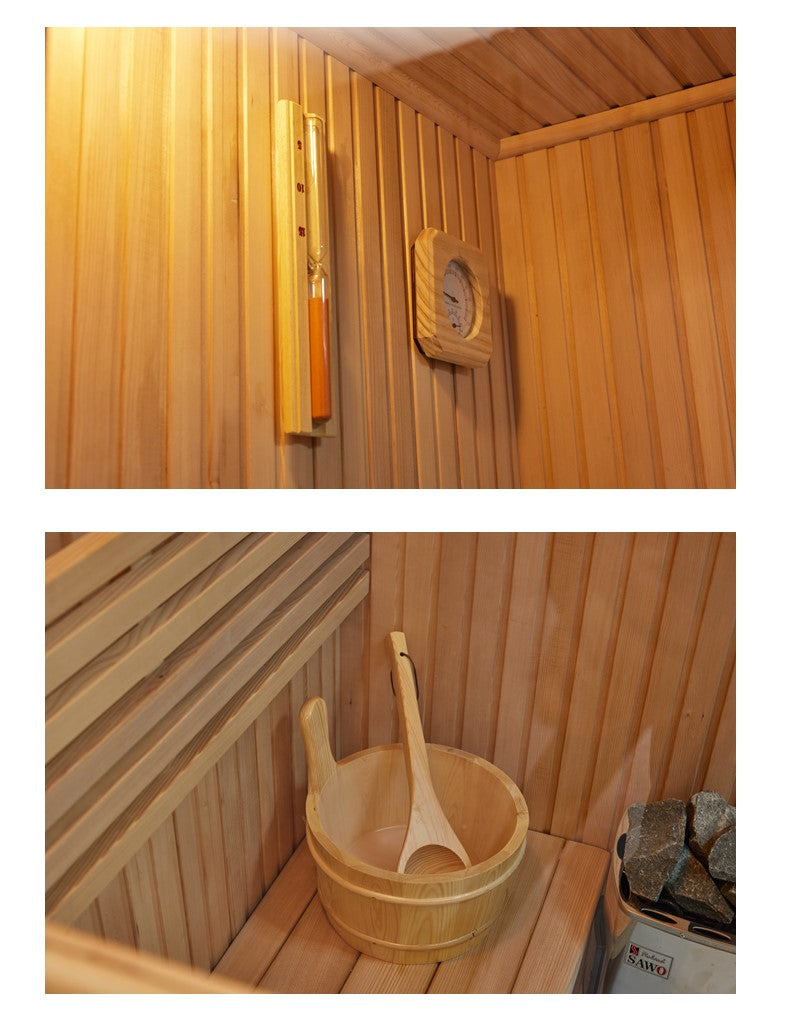 Home Spa Puyehue Pro Cabina Dual de Sauna Seco Tradicional y Baño Turco con Hidromasaje para Pies