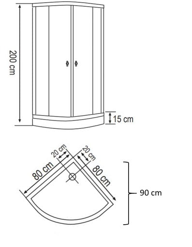 Shower door Iguazú 80x80