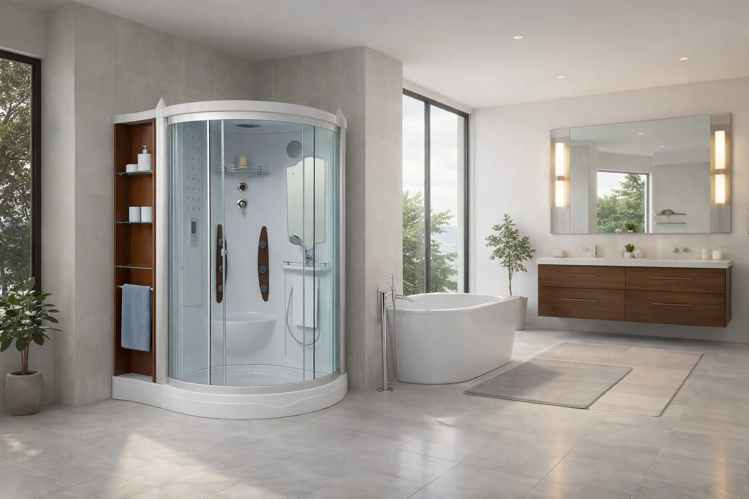 41% OFF Cabina de Ducha Marbella (2 Personas) – Hidromasaje y Relajación Total