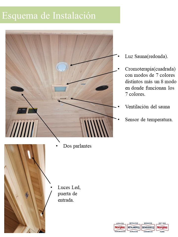 Sauna 4 personas Infrarrojo Tofino (180cmx120cmx190cm)