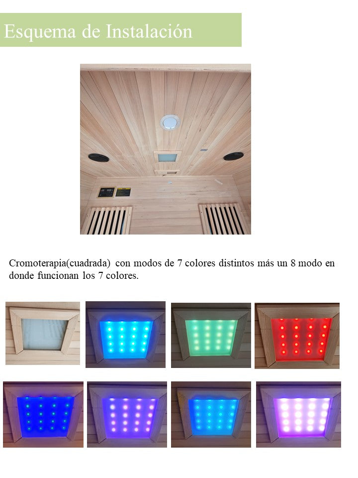 Sauna 4 personas Infrarrojo Tofino (180cmx120cmx190cm)