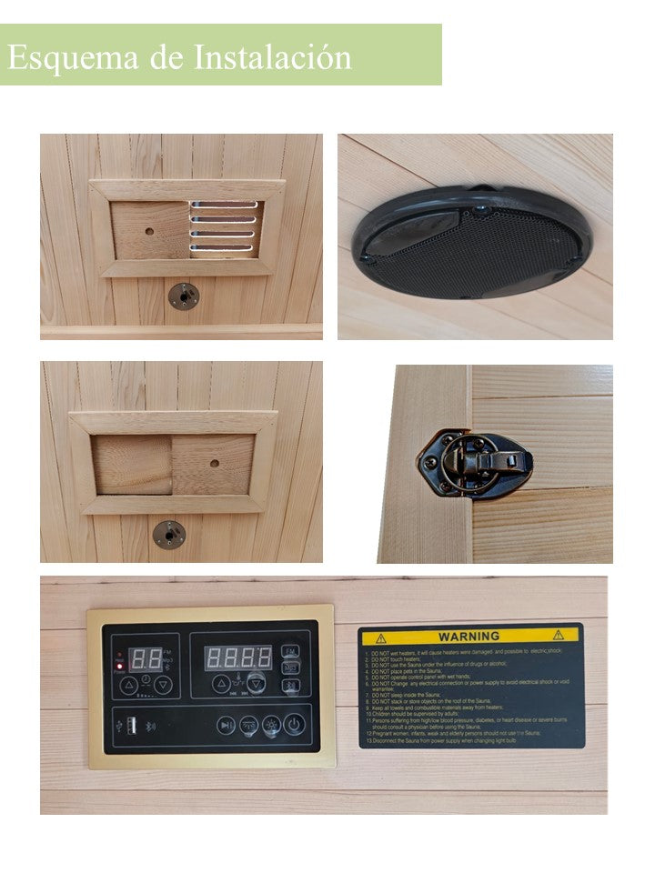 Sauna 4 personas Infrarrojo Tofino (180cmx120cmx190cm)