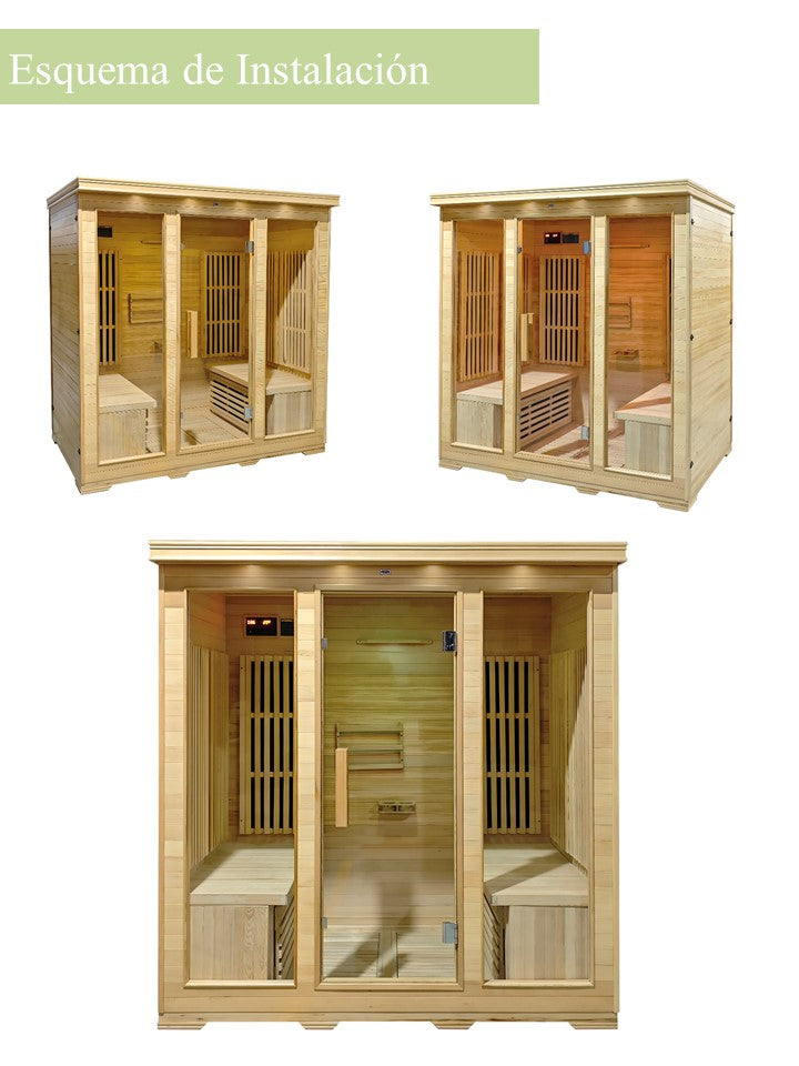 Sauna 4 personas Infrarrojo Tofino (180cmx120cmx190cm)