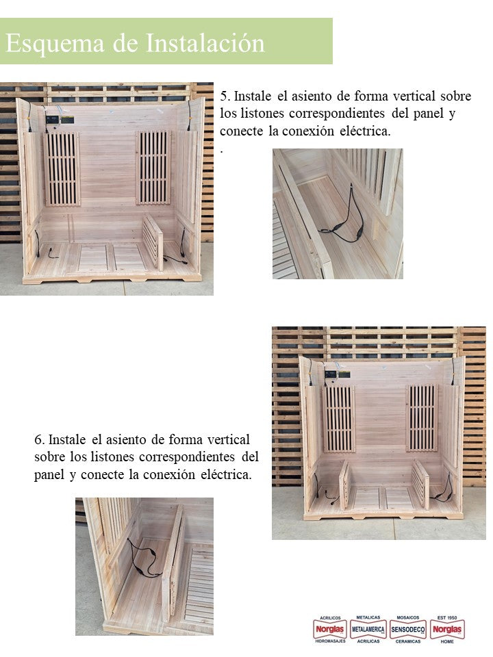 Sauna 4 personas Infrarrojo Tofino (180cmx120cmx190cm)
