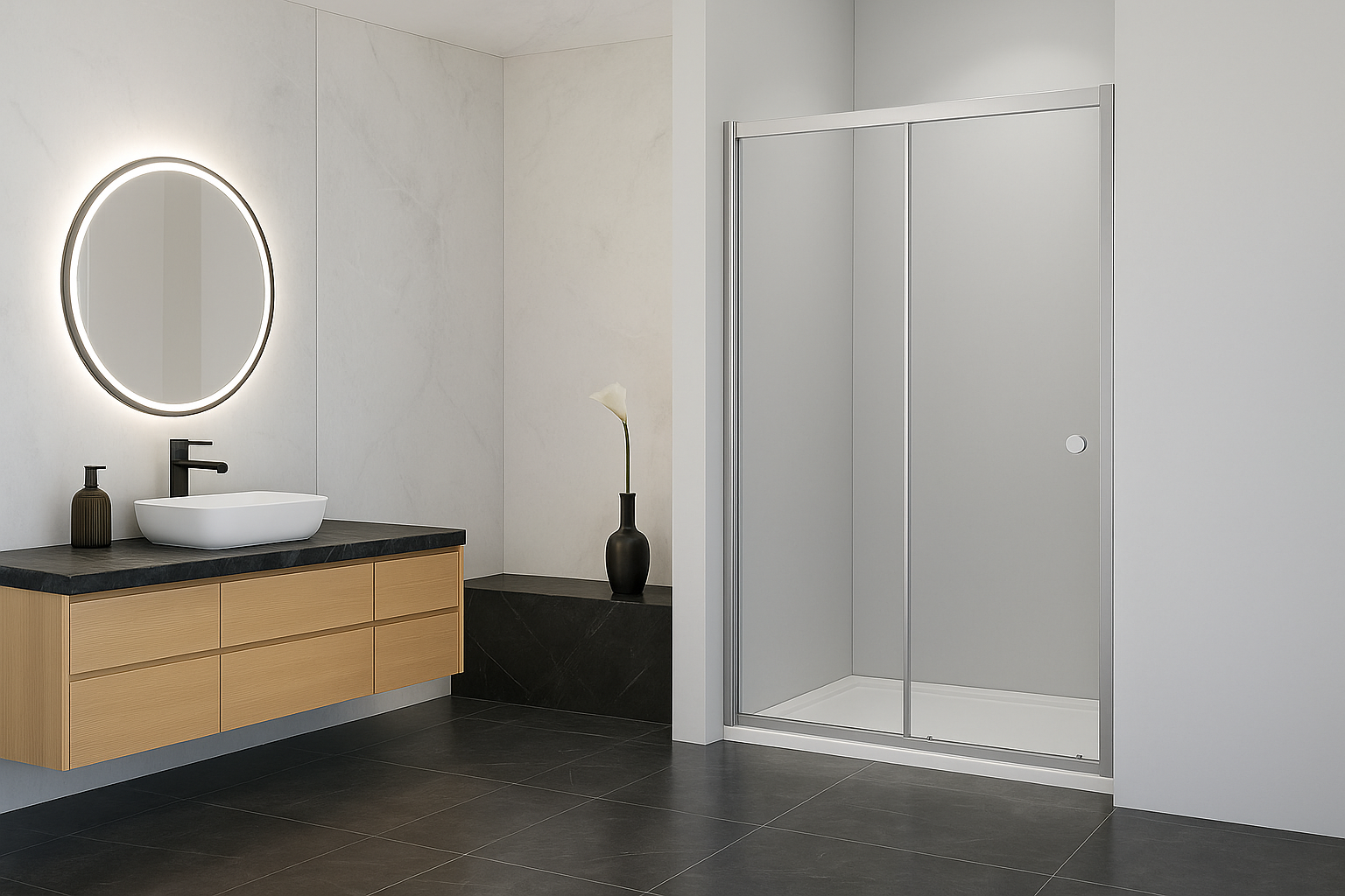 SHOWER DOOR CORREDERA 100x185 cm, 120x185 cm, 140x185 cm