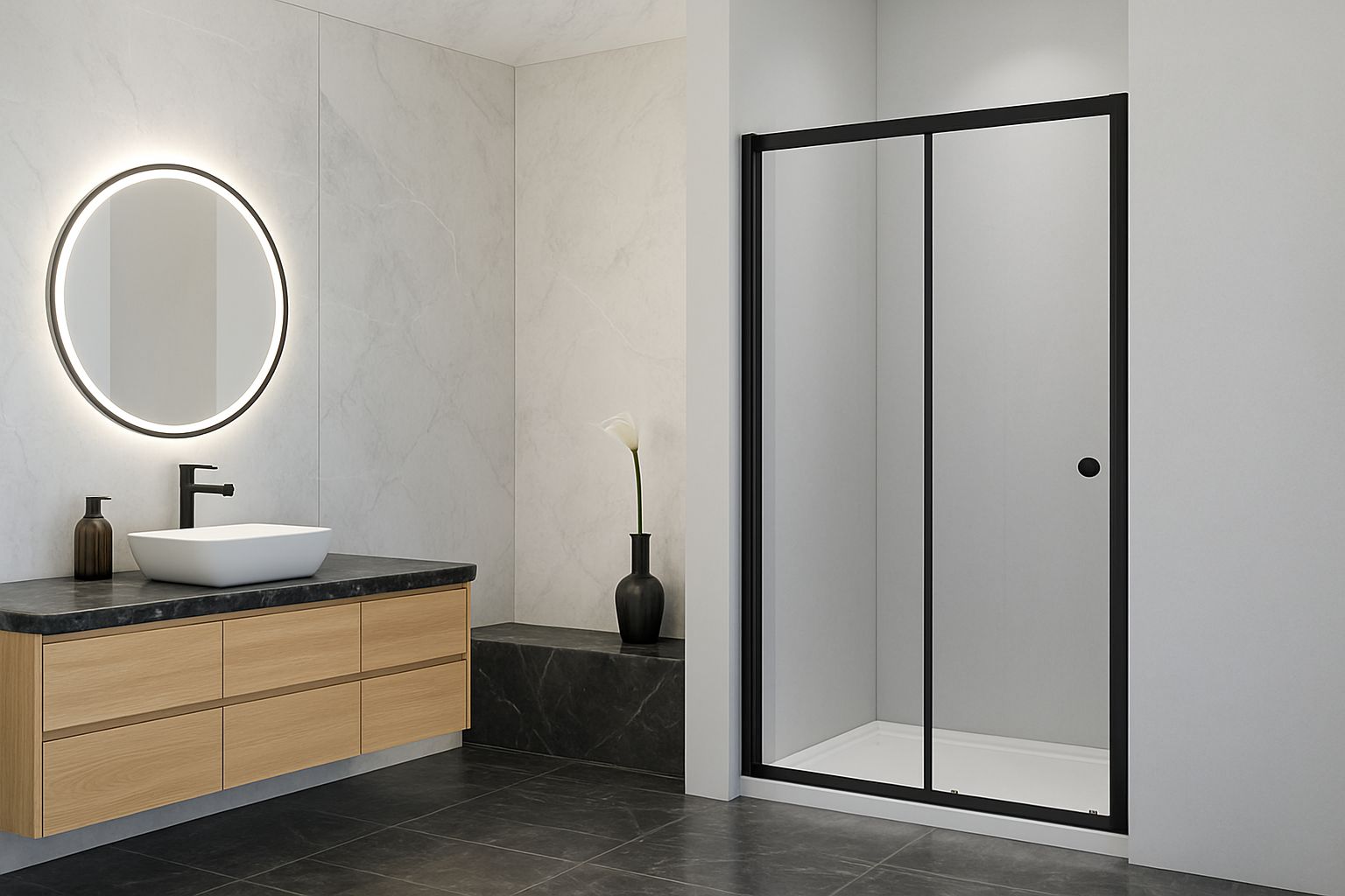 SHOWER DOOR CORREDERA 100x185 cm, 120x185 cm, 140x185 cm