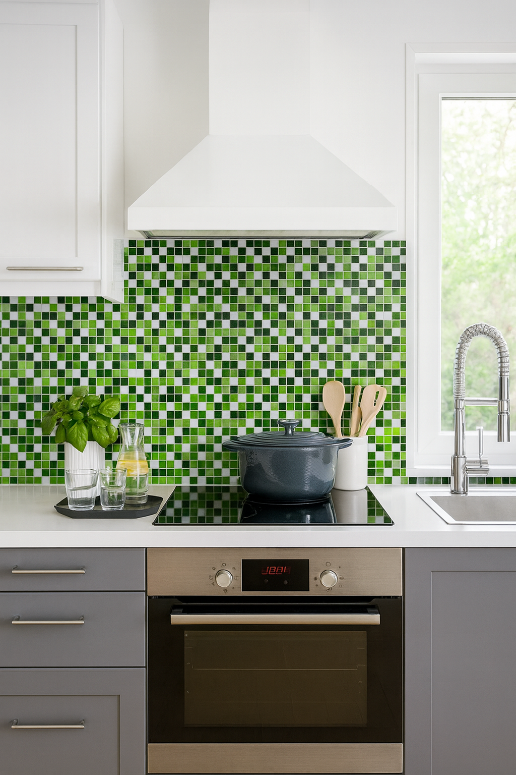 Mosaico Vidrio Brillante Verde 30x30 cm
