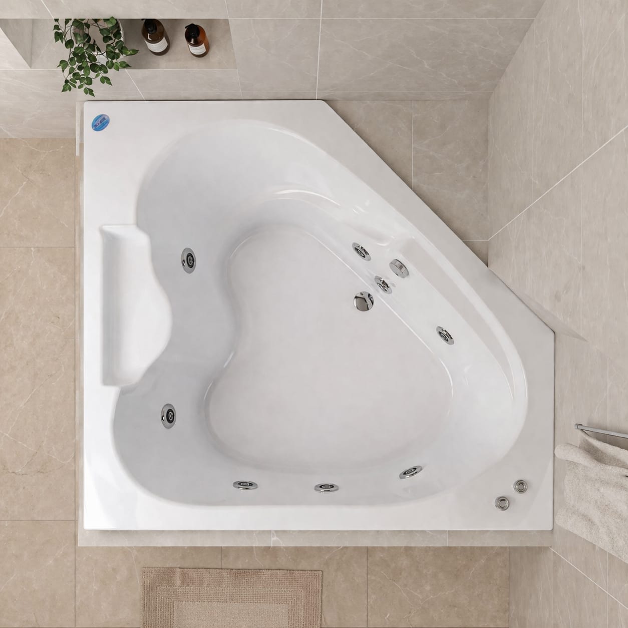 Tina de Hidromasaje Creta 150x150 – Terapia de Relajación para Dos