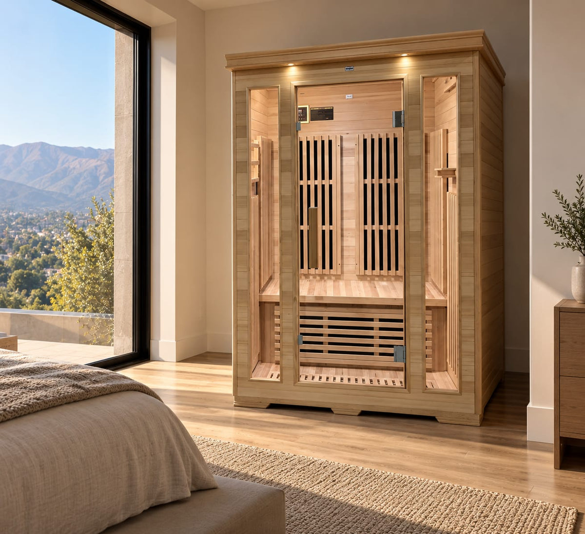 Sauna Infrarrojo de Carbono Galeano Norglas: Armado Fácil, Cromoterapia 7 Colores y Audio Pro (120x105x190 cm)