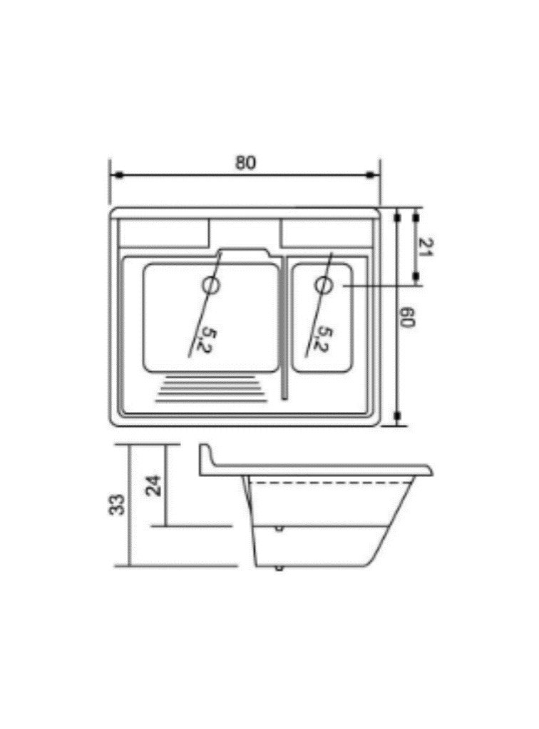 Lavarropas Acrílico - Doble 80x60 Liquidación hasta agotar stock