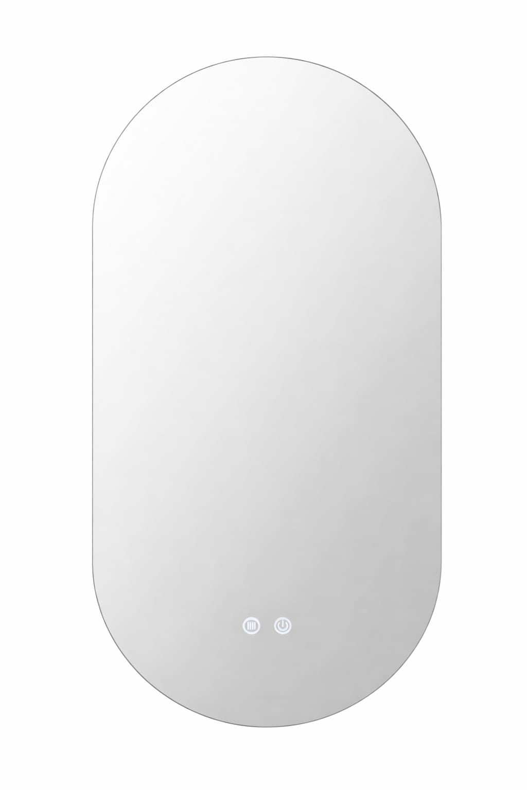 Espejo Ovalado 45x90 cm tipo Cápsula con Anti Empañante y Tres Tonos de Luz Led