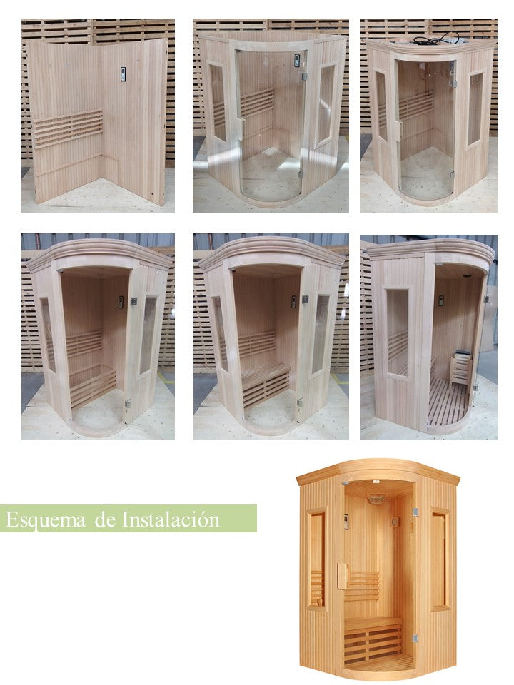 Sauna Lathi Full para 2 Personas , Calefactor y Piedras