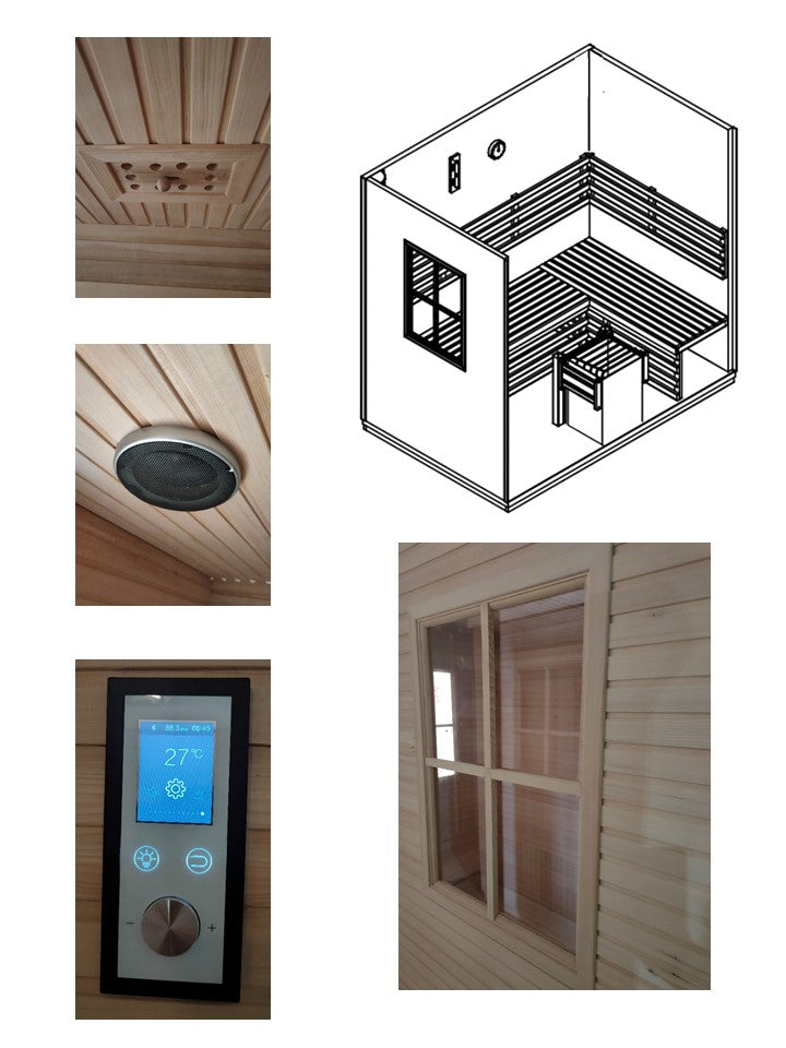 Sauna Borga 4 Personas Madera y Cristal