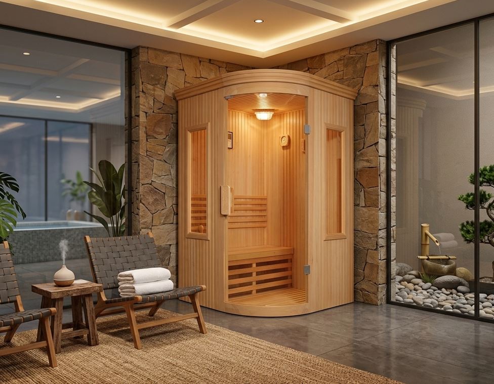 Sauna Lathi Full para 2 Personas , Calefactor y Piedras