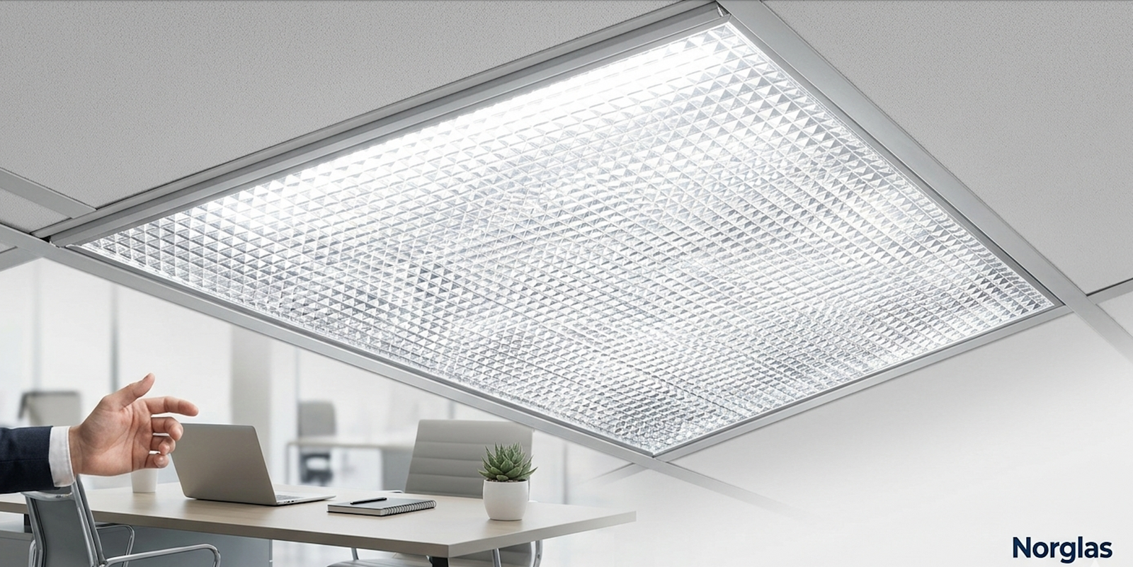 Plancha Polidecorada Prismática Transparente 2.4mm | 121x61cm para Cielos y Luminarias