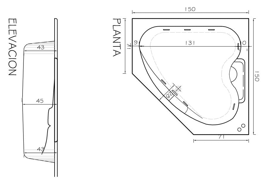 Tina de Hidromasaje Creta 150x150 – Terapia de Relajación para Dos