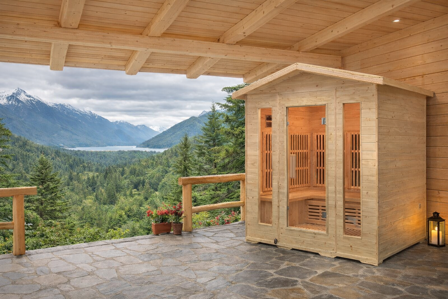 SaunaGo 3 personas Exterior Infrarrojo Verona (150cmx120cmx230cm)