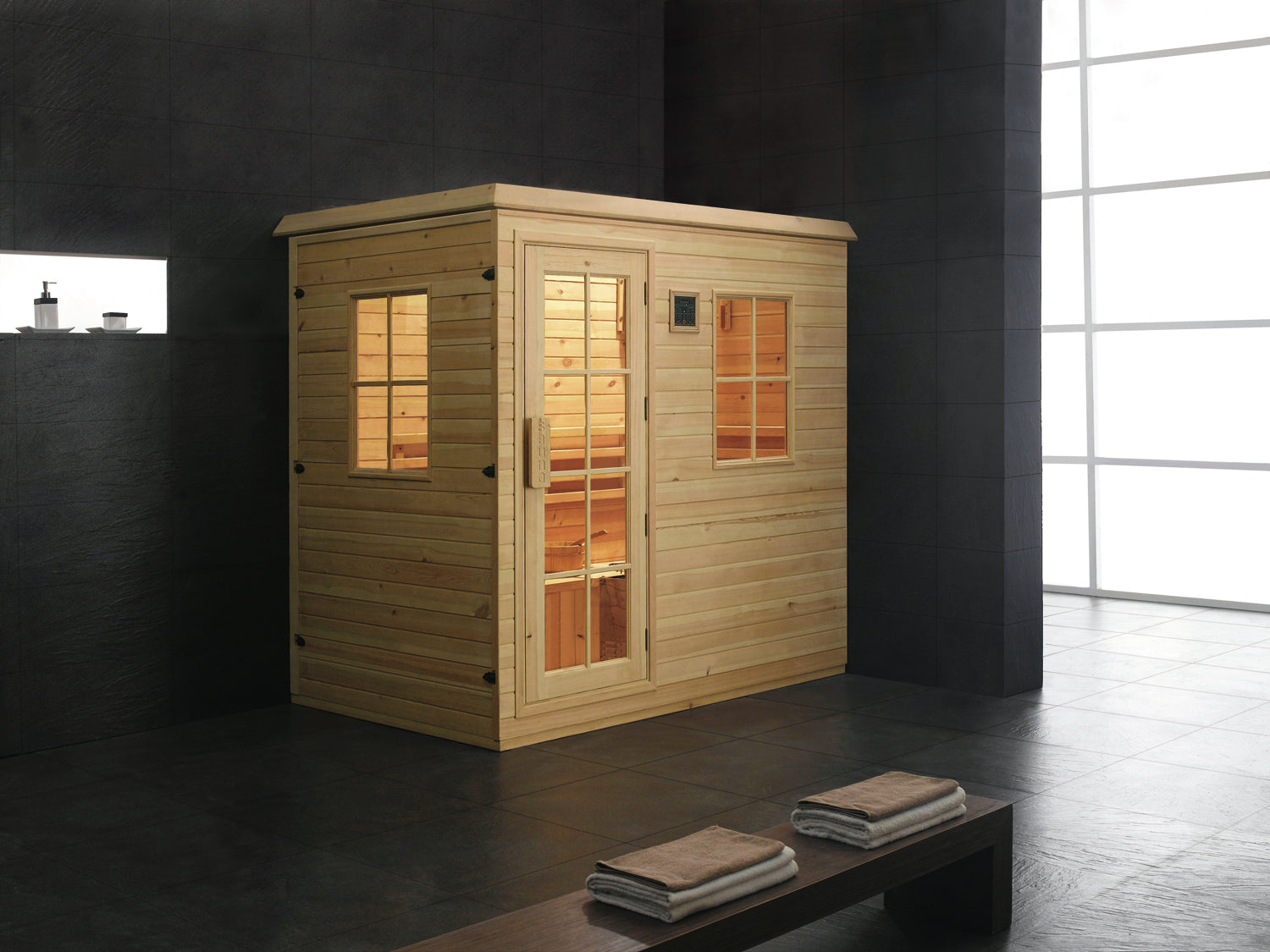 Sauna Borga 4 Personas Madera y Cristal