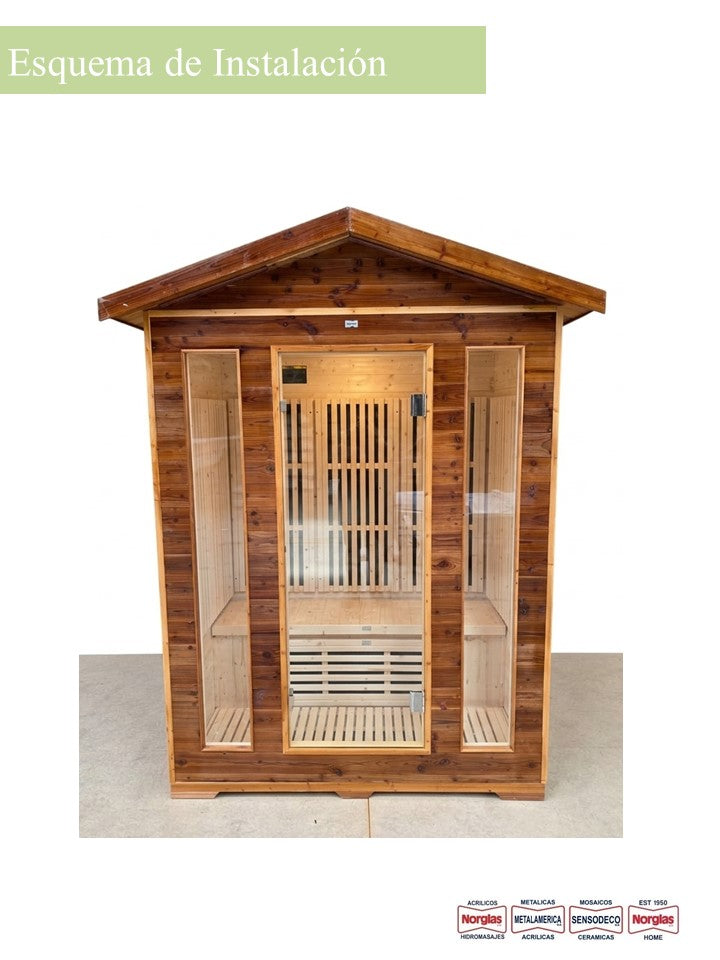 SaunaGo 3 personas Exterior Infrarrojo Verona (150cmx120cmx230cm)