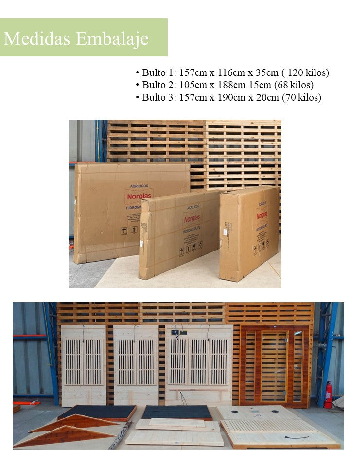 SaunaGo 3 personas Exterior Infrarrojo Verona (150cmx120cmx230cm)